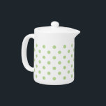 Mint Green Polka Dot<br><div class="desc">Cute polka dots in soft Mint Green from our Sweet Shop colour palette on a solid white teapot.</div>