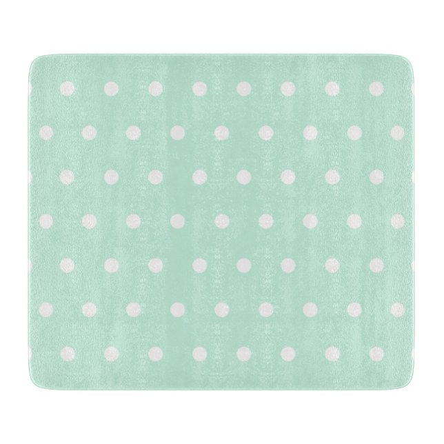 Mint Green Polka Dot Cutting Board (Front)