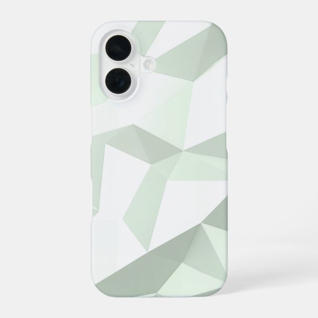 Mint Green Polygon Geometric iPhone 16 Case (Back)