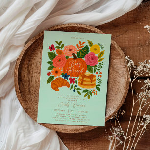 Mint Green Pumpkin Baby Shower Brunch Invitation