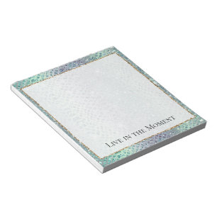 Mint Green Purple Snake Gold Glitter Notepad