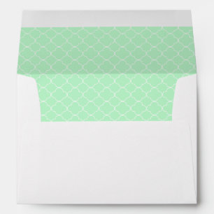 Mint Green Quatrefoil Envelope