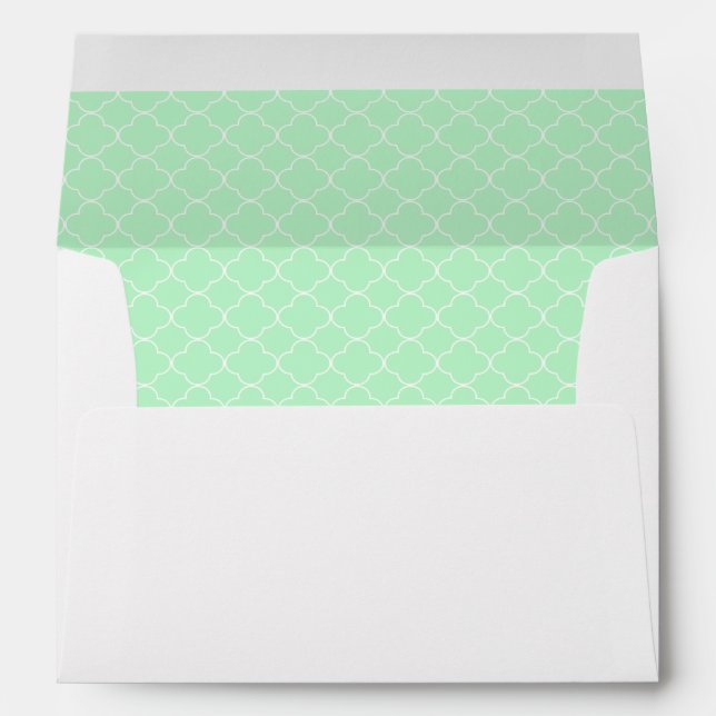 Mint Green Quatrefoil Envelope (Back (Bottom))