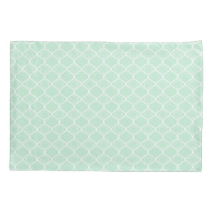 Mint Green Quatrefoil Geometric Pattern Pillows Pillowcase