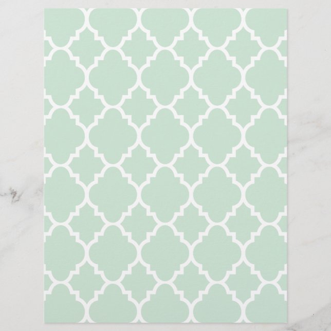 Mint Green Quatrefoil Moroccan Pattern (Front)