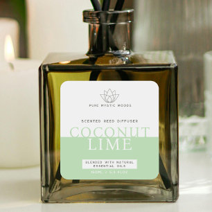 Mint green reed diffuser  square sticker