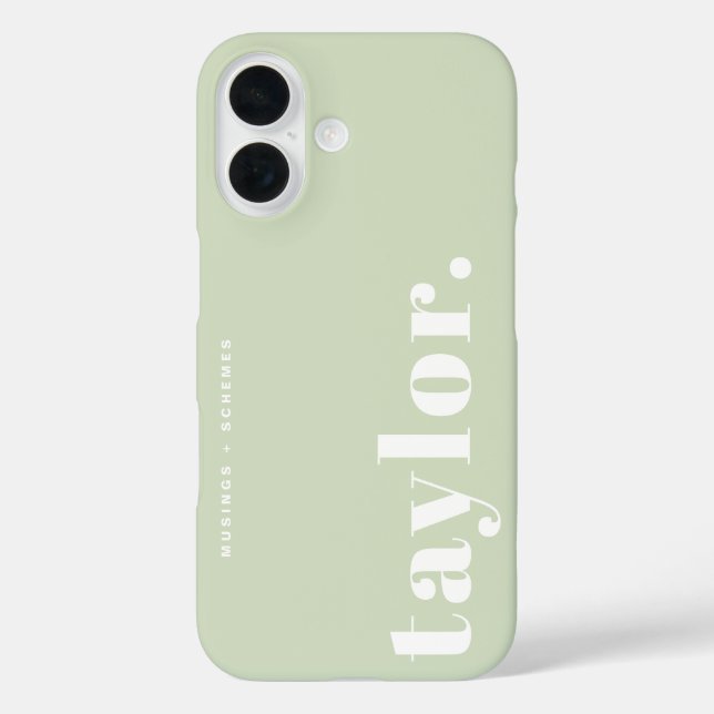 Mint Green Retro Typography Personalised Case-Mate iPhone Case (Back)