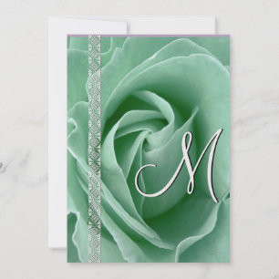 MINT GREEN Rose & Lace Wedding Invitations