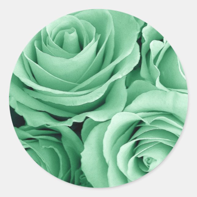 MINT GREEN Roses - Wedding Envelope Seal (Front)