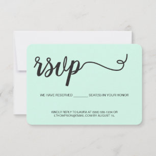 Mint Green RSVP without mailing Reserved Seat