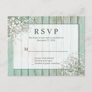 Mint Green Rustic Baby's Breath RSVP