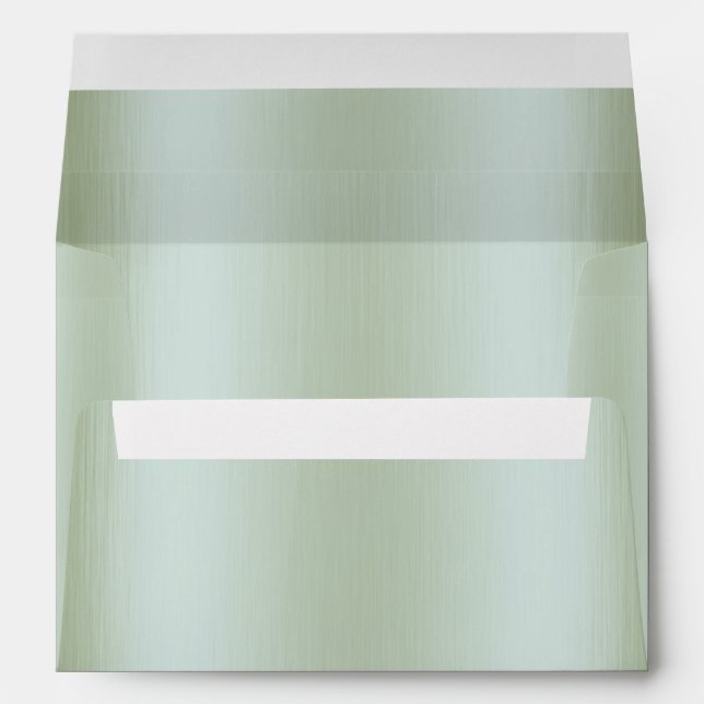 Mint Green Satin Elegant Wedding  Envelope (Back (Bottom))
