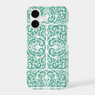 Mint green scrollwork pattern