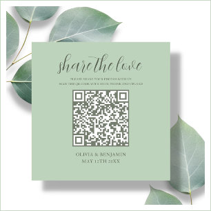 Mint Green Share The Love QR Code Enclosure Card