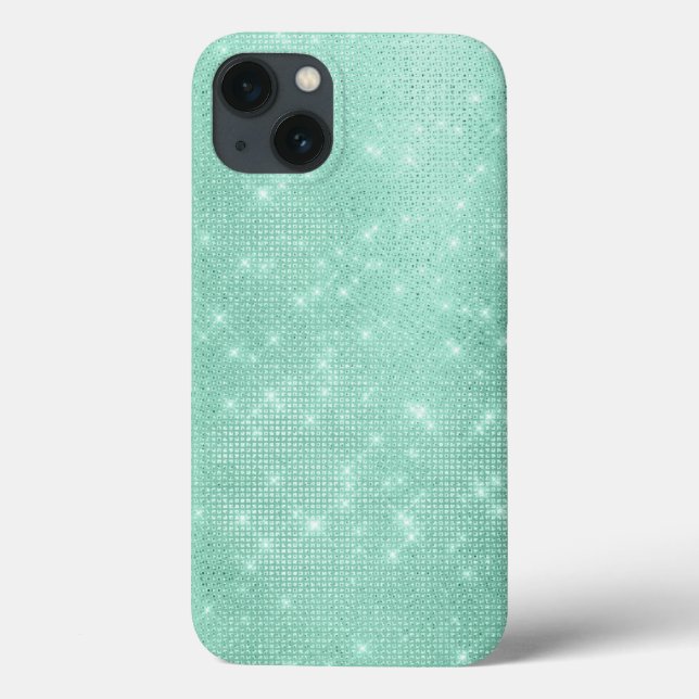Mint Green Sparkle Glitter Girly Glam Case-Mate iPhone Case (Back)