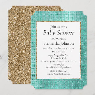 Mint Green Sparkle Invitation