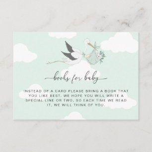 Mint Green Stork Books Request Insert Card