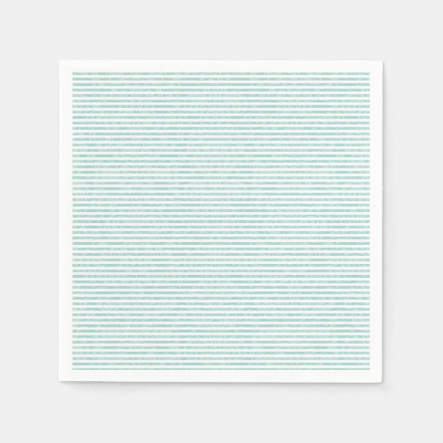 Mint Green Striped Party Napkin (Front)