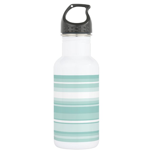 Mint green stripes 532 ml water bottle (Front)