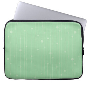 Mint green stripes and dots modern eco design laptop sleeve