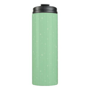 Mint green stripes and dots modern eco design thermal tumbler