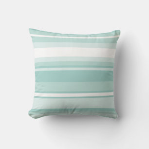 Mint green stripes cushion