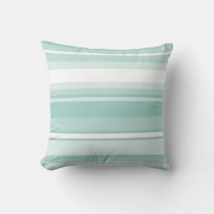 Mint green stripes cushion