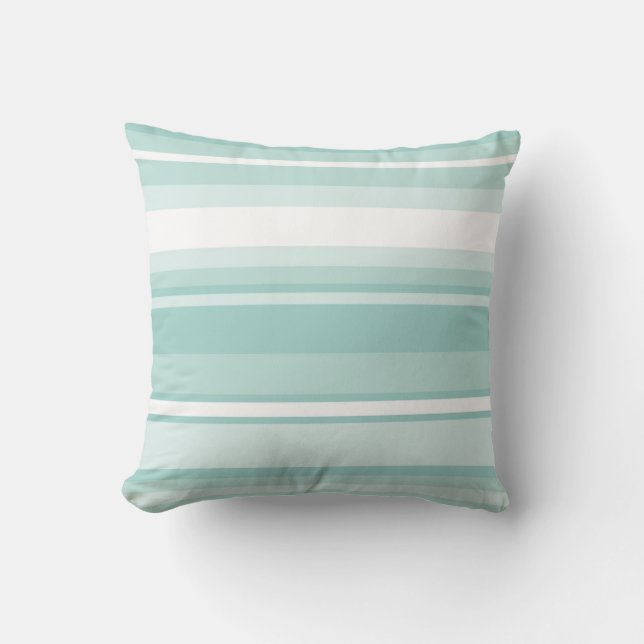 Mint green stripes cushion (Front)