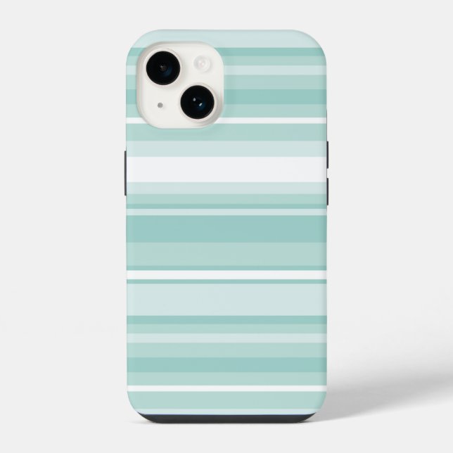 Mint green stripes iPhone case (Back)