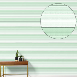 Mint Green Stripes Minimalist Modern Pastel lines Wallpaper