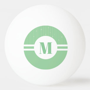 Mint green stripes monogram pastel minimal ping pong ball