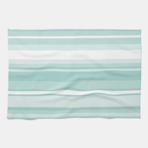 Mint green stripes tea towel