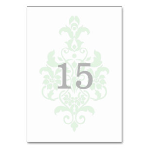 Mint Green Subtle Damask Table Card