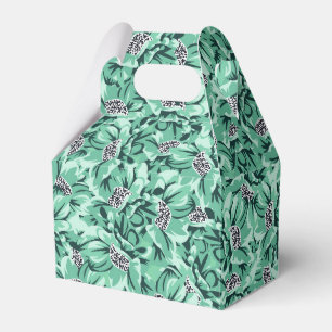 Mint green summer floral pattern favour box