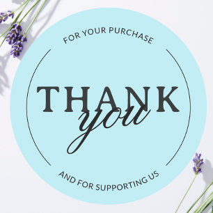 Mint Green Thank you Feminine Minimalist Sticker