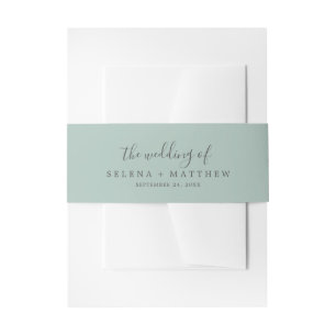 Mint Green The Wedding Of Invitation Belly Band