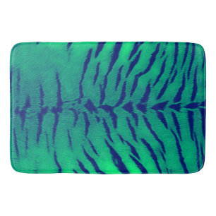 Mint Green Tiger Skin Print Bath Mat