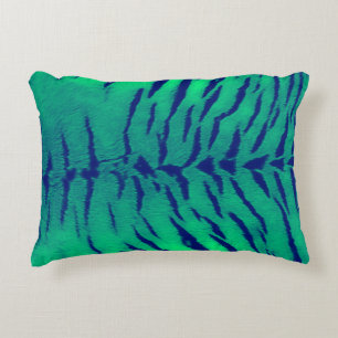 Mint Green Tiger Skin Print Decorative Cushion