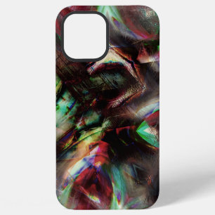 Mint green to red wooded and rough coloured staine iPhone 12 pro max case