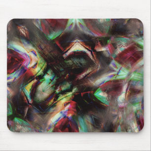 Mint green to red wooded and rough coloured staine mouse pad