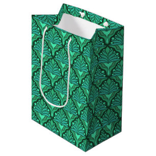Mint-green tones Art Nouveau geometric pattern Medium Gift Bag
