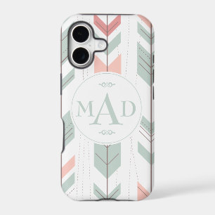 Mint Green Tribal Pattern Monogram iPhone 5 Case
