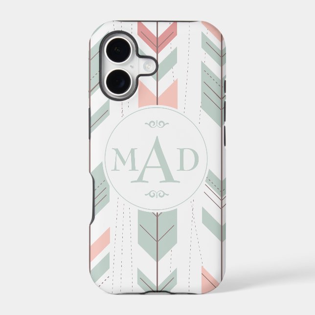 Mint Green Tribal Pattern Monogram iPhone 5 Case (Back)