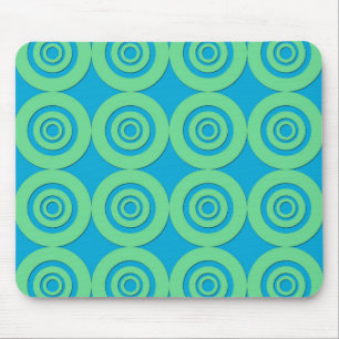 Mint Green Turquoise Circles Modern Pattern Mouse Pad