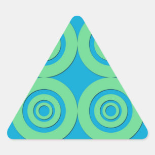 Mint Green Turquoise Circles Modern Pattern Triangle Sticker