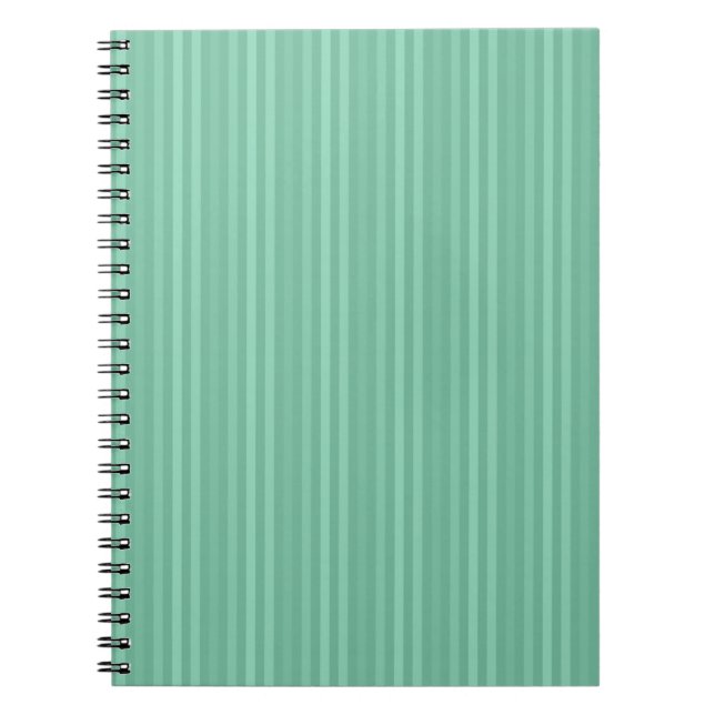 Mint Green Vertical Stripes Notebook (Front)