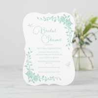 Mint Green Vintage Floral Bridal Shower Invitation
