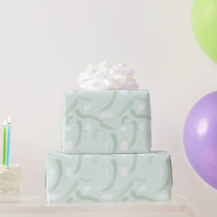 Mint Green Watercolor Brush Strokes Gift Wrapping Paper