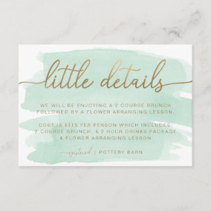 Mint Green Watercolour Little Details Insert Card