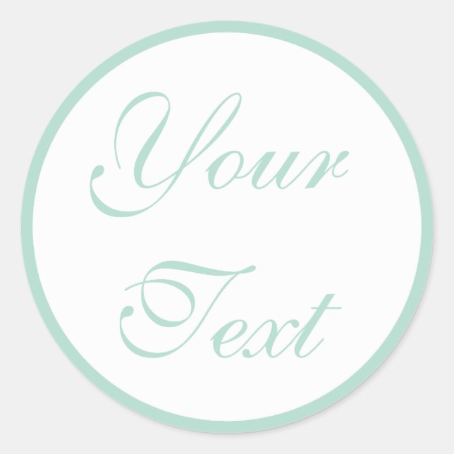 Mint Green Wedding Envelope Seals with Custom Text (Front)